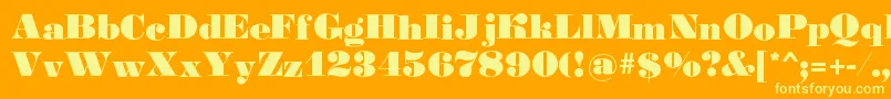 Police Gourmandise – polices jaunes sur fond orange
