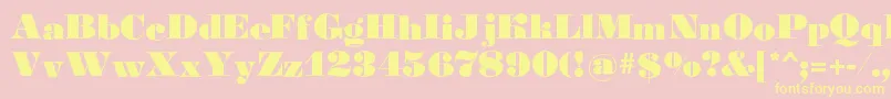 フォントGourmandise – 黄色のフォント、ピンクの背景