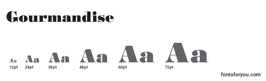 sizes of gourmandise font, gourmandise sizes