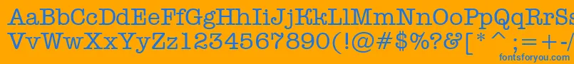 フォントAOldtyper – オレンジの背景に青い文字