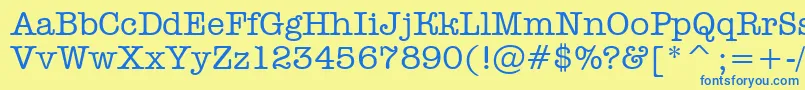 AOldtyper Font – Blue Fonts on Yellow Background