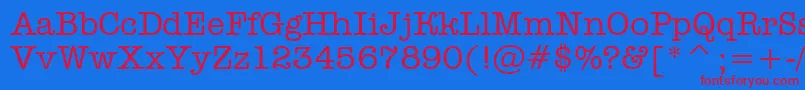 AOldtyper Font – Red Fonts on Blue Background