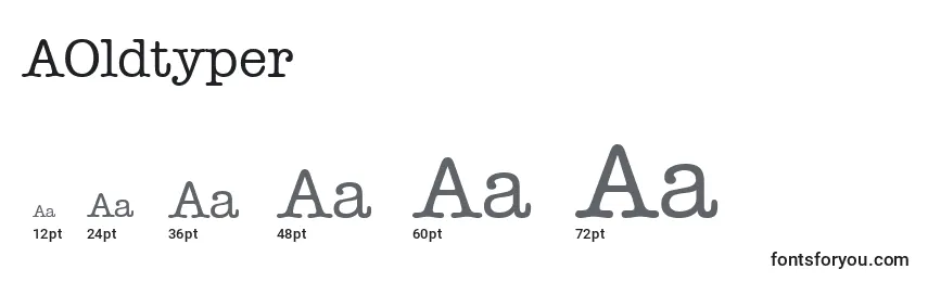 Размеры шрифта AOldtyper