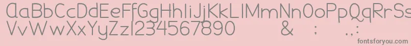 フォントDamaiPelajar – ピンクの背景に灰色の文字