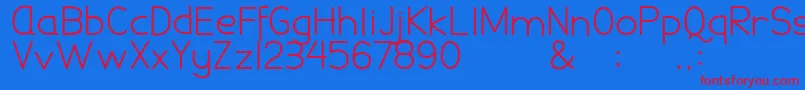 DamaiPelajar Font – Red Fonts on Blue Background