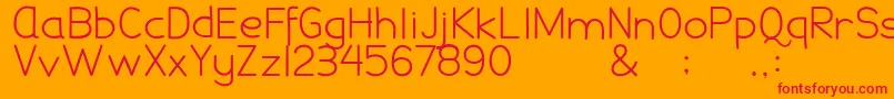 DamaiPelajar-fontti – punaiset fontit oranssilla taustalla