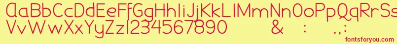 DamaiPelajar Font – Red Fonts on Yellow Background