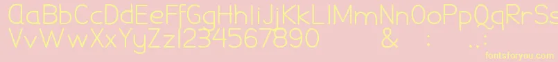 DamaiPelajar Font – Yellow Fonts on Pink Background