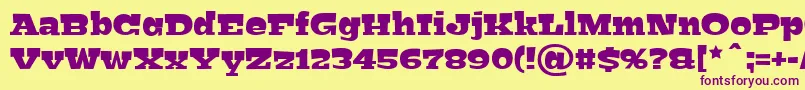 BigfishBlack Font – Purple Fonts on Yellow Background