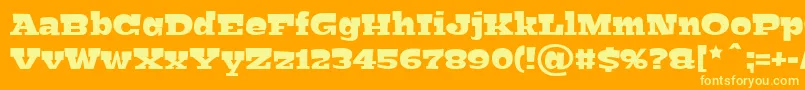 BigfishBlack Font – Yellow Fonts on Orange Background
