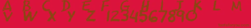Cfschoolzoneregular Font – Brown Fonts on Red Background