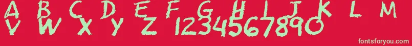 Cfschoolzoneregular Font – Green Fonts on Red Background