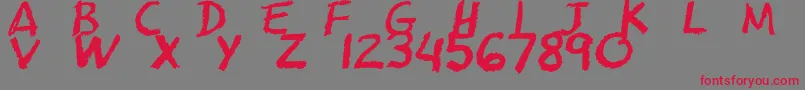 Cfschoolzoneregular Font – Red Fonts on Gray Background