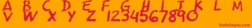 Cfschoolzoneregular Font – Red Fonts on Orange Background
