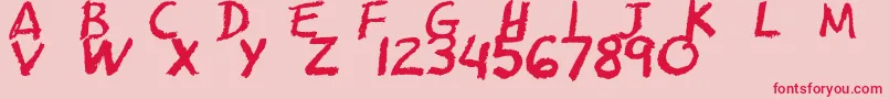 Cfschoolzoneregular Font – Red Fonts on Pink Background