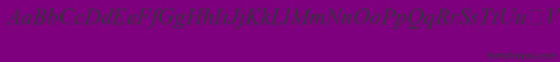 TimesNewRomanSpecialG1Italic-fontti – mustat fontit violetilla taustalla