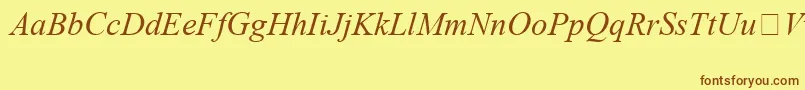 TimesNewRomanSpecialG1Italic Font – Brown Fonts on Yellow Background