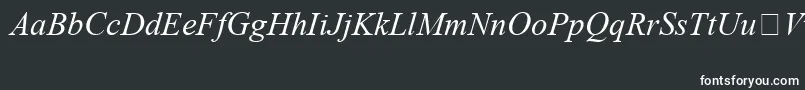 TimesNewRomanSpecialG1Italic-fontti – valkoiset fontit mustalla taustalla