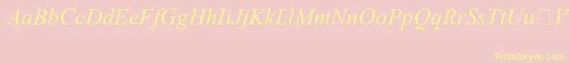 TimesNewRomanSpecialG1Italic Font – Yellow Fonts on Pink Background