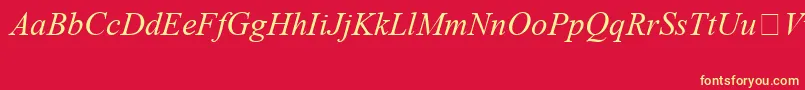 Fonte TimesNewRomanSpecialG1Italic – fontes amarelas em um fundo vermelho