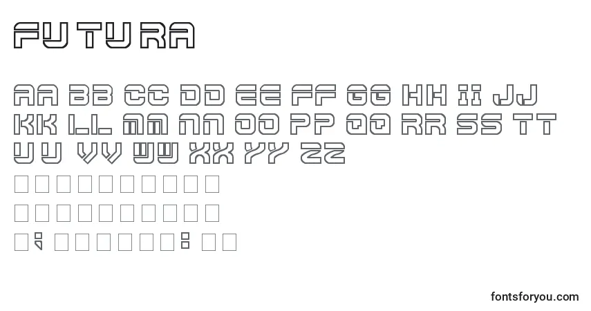 Schriftart Futura – Alphabet, Zahlen, spezielle Symbole