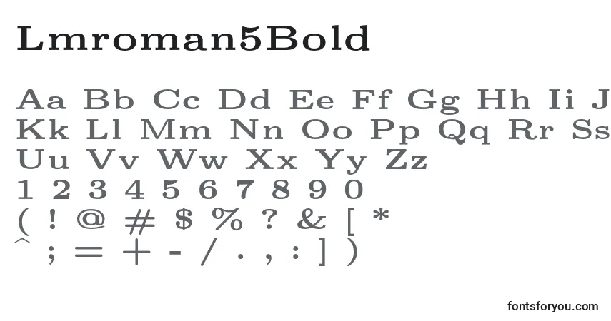 Schriftart Lmroman5Bold – Alphabet, Zahlen, spezielle Symbole