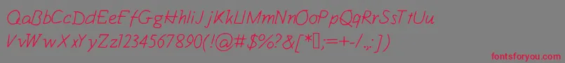 Kiwii1 Font – Red Fonts on Gray Background