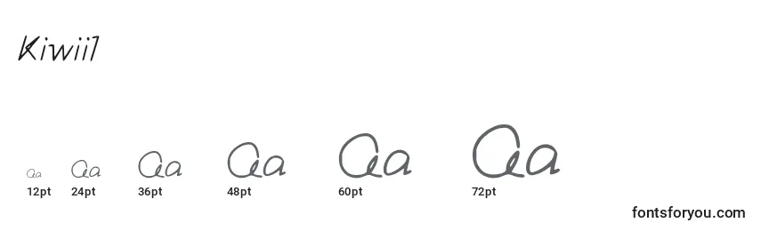 Размеры шрифта Kiwii1
