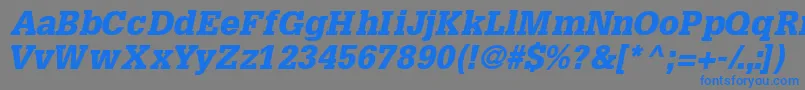 InstallationblacksskItalic Font – Blue Fonts on Gray Background