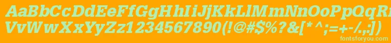 InstallationblacksskItalic Font – Green Fonts on Orange Background