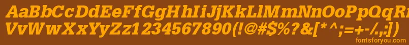 InstallationblacksskItalic Font – Orange Fonts on Brown Background