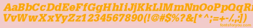 InstallationblacksskItalic Font – Orange Fonts on Pink Background