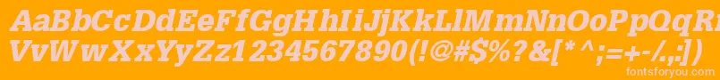 InstallationblacksskItalic Font – Pink Fonts on Orange Background