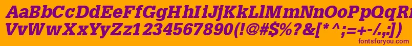 InstallationblacksskItalic Font – Purple Fonts on Orange Background