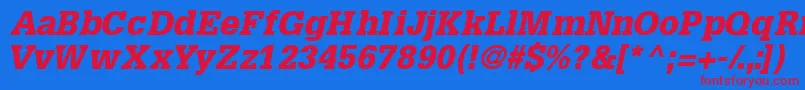 InstallationblacksskItalic Font – Red Fonts on Blue Background
