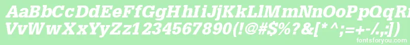 InstallationblacksskItalic Font – White Fonts on Green Background