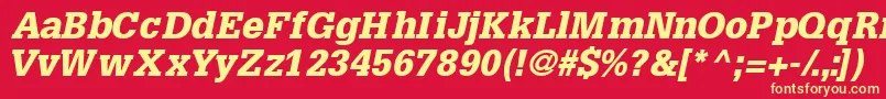 InstallationblacksskItalic Font – Yellow Fonts on Red Background