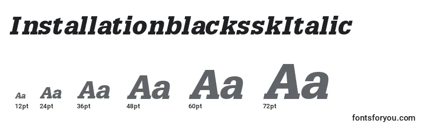 Размеры шрифта InstallationblacksskItalic