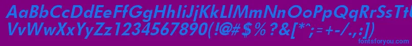 FuturistBoldItalic Font – Blue Fonts on Purple Background