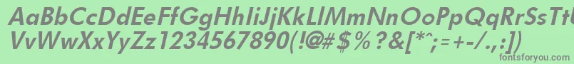 FuturistBoldItalic Font – Gray Fonts on Green Background