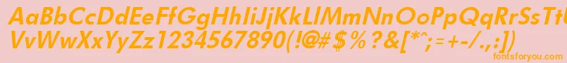 FuturistBoldItalic Font – Orange Fonts on Pink Background