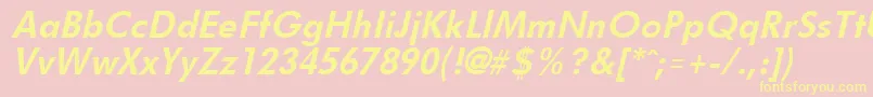 FuturistBoldItalic Font – Yellow Fonts on Pink Background