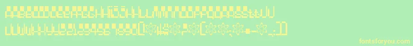 Oddessey1000 Font – Yellow Fonts on Green Background