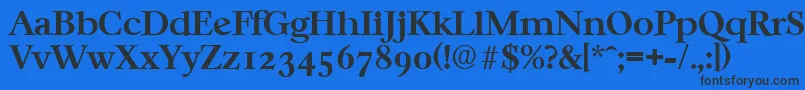 Czcionka CasablancaSerialBoldDb – czarne czcionki na niebieskim tle