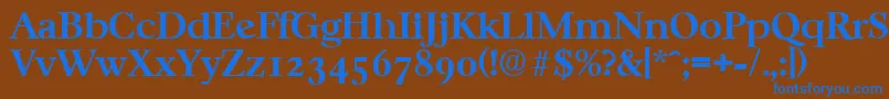 Шрифт CasablancaSerialBoldDb – синие шрифты на коричневом фоне