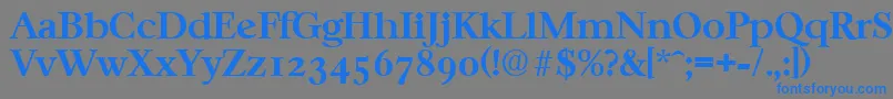 フォントCasablancaSerialBoldDb – 灰色の背景に青い文字