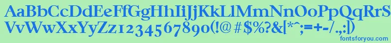 フォントCasablancaSerialBoldDb – 青い文字は緑の背景です。