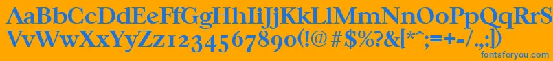 CasablancaSerialBoldDb Font – Blue Fonts on Orange Background