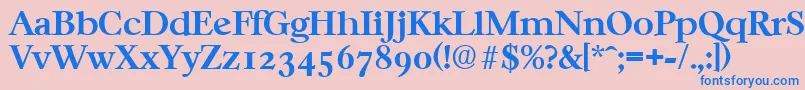 CasablancaSerialBoldDb Font – Blue Fonts on Pink Background