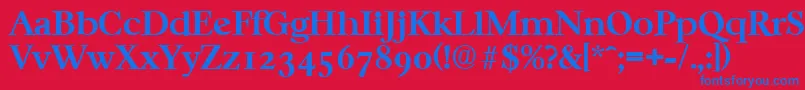 フォントCasablancaSerialBoldDb – 赤い背景に青い文字